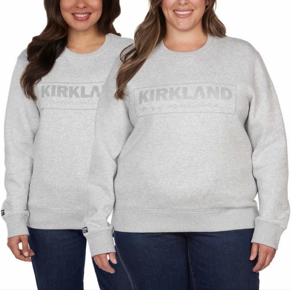 NEW Kirkland Signature Costco Logo Crewneck Gray - Picture 1 of 6
